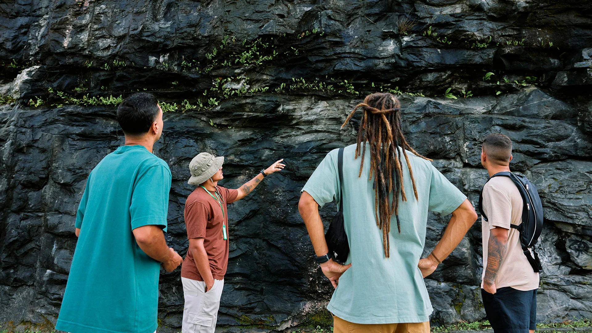 Groupe avec un guide