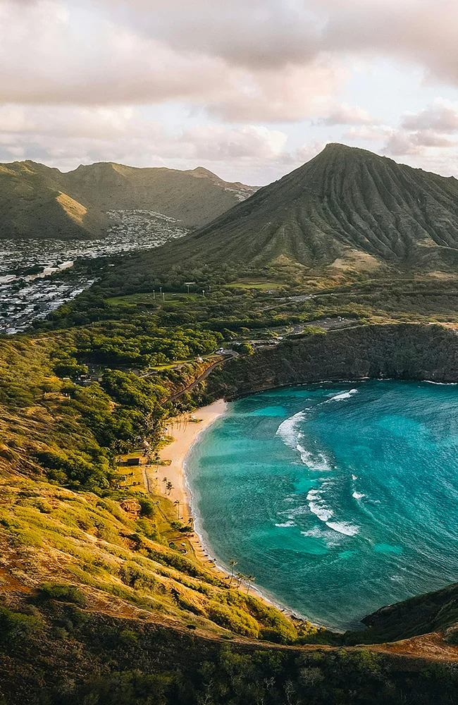 Vue sur une baie Hawaïenne